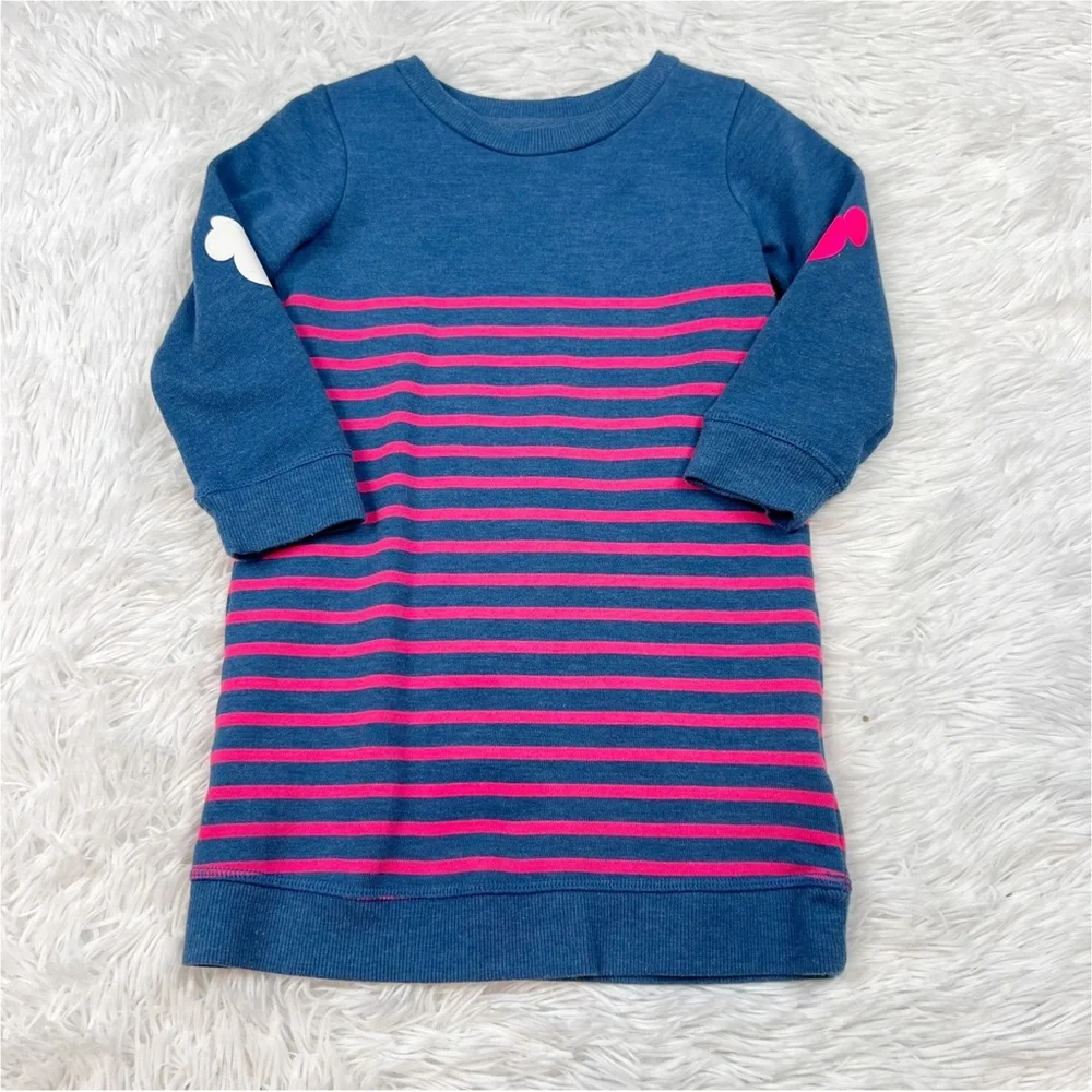 Gap toddler girl’s long sleeve striped Disney sweatshirt dress‎